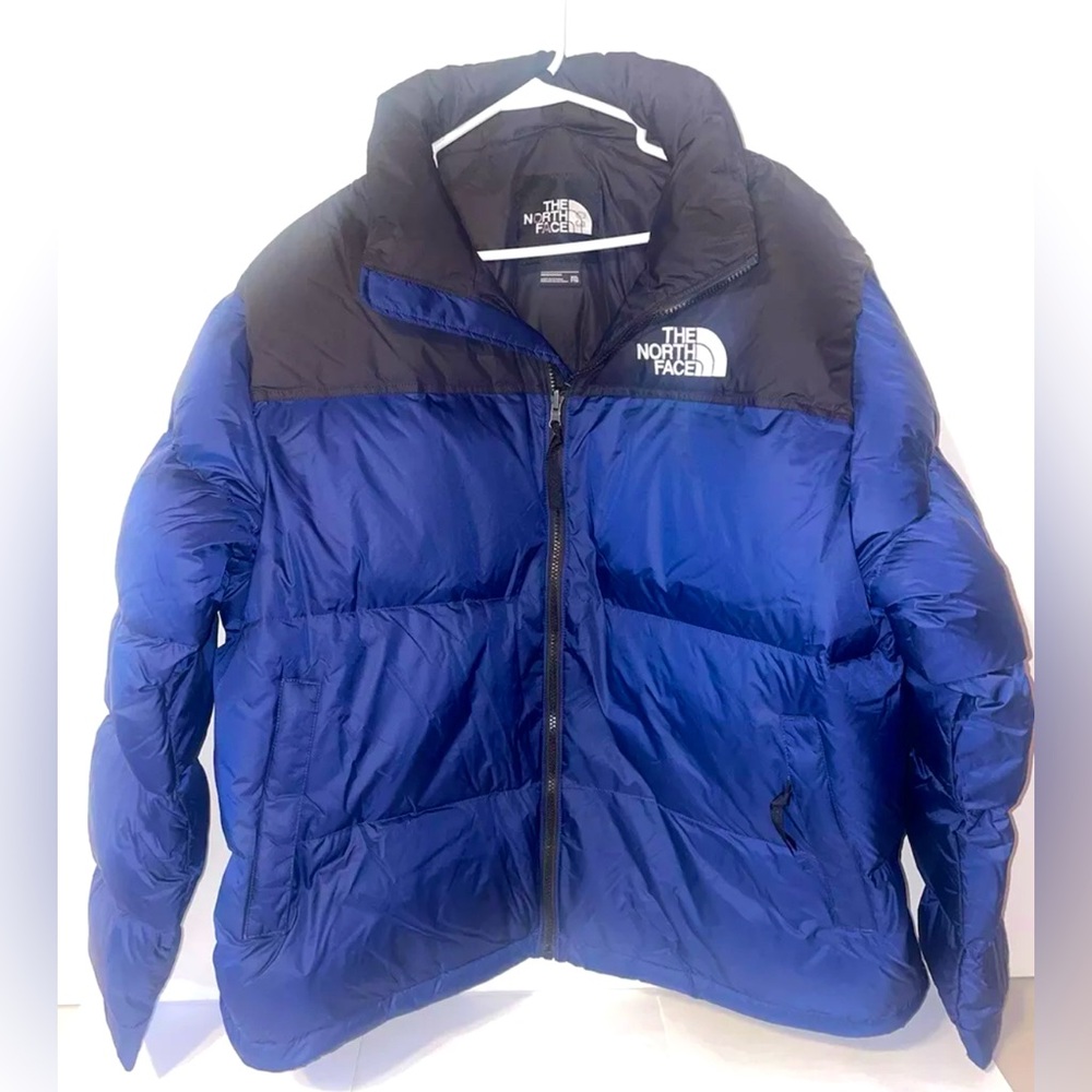 North Face 700 Nuptse Feather Down Puffer Mens Jacket - Blue/Black XXL - NWOT